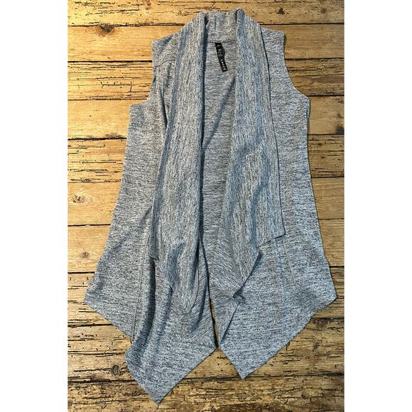 90° by reflex women gray sleeveless cardigan open front size small￼ - Picture 1 of 5